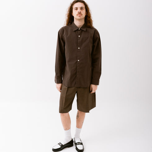 Mfpen Generous Shirt Dark Brown M324-036 Fit Total Front Degli Uberti